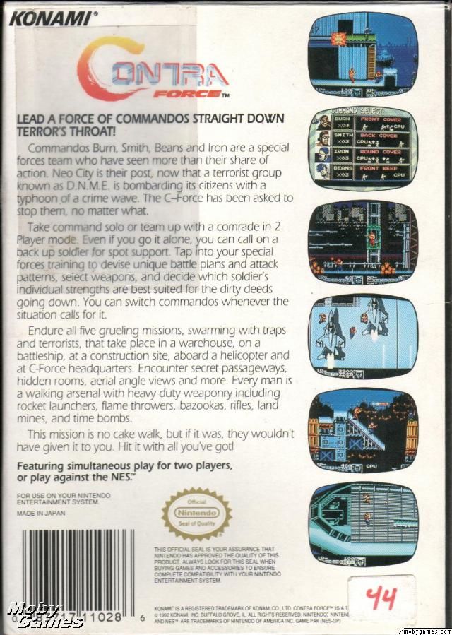 Contra: Force - Nintendo Entertainment System (NES) video game collectible - Main Image 2