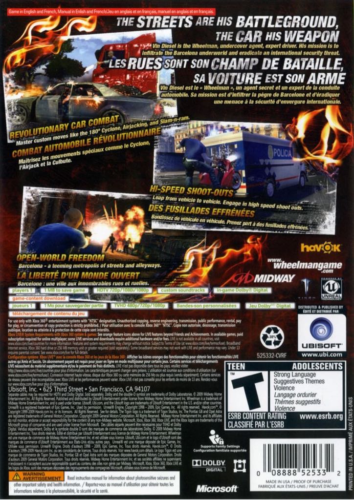 Vin Diesel: Wheelman - Sony PlayStation 3 (PS3) (Ubisoft - 1) video game collectible [Barcode 5037930110672] - Main Image 2