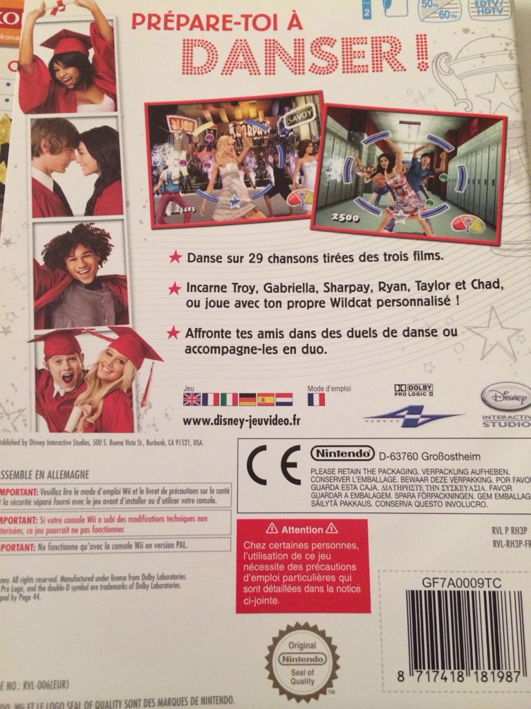 Disney / High School Musical 3 Dance Nos Années Lycée - Nintendo Wii video game collectible [Barcode 8717418181987] - Main Image 2