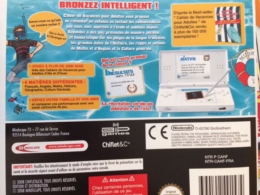 Cahier de Vacances pour Adultes - Nintendo DS (1) video game collectible [Barcode 5390102491574] - Main Image 2