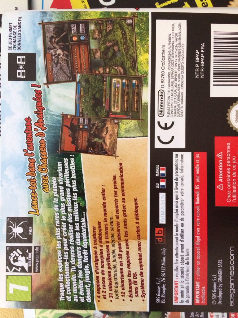 Chasseur Araignees - Nintendo DS video game collectible [Barcode 8023171021553] - Main Image 2