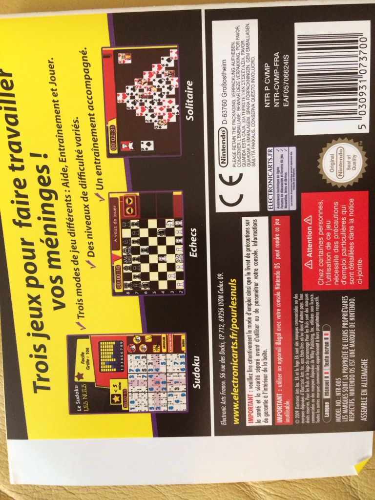 Les Nuls - Jeux De Voyage - Nintendo DS video game collectible [Barcode 5030931073700] - Main Image 2