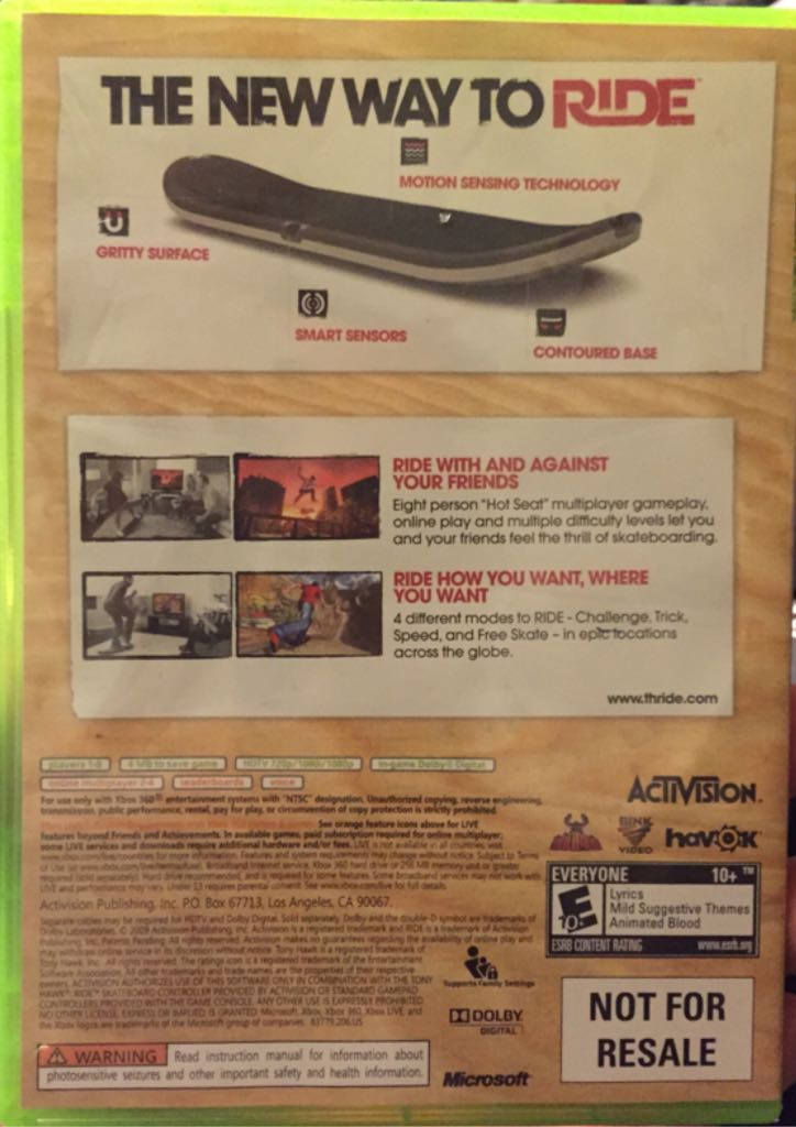 Tony Hawk: Ride - Microsoft Xbox 360 (Activision - 1) video game collectible [Barcode 047875838758] - Main Image 2