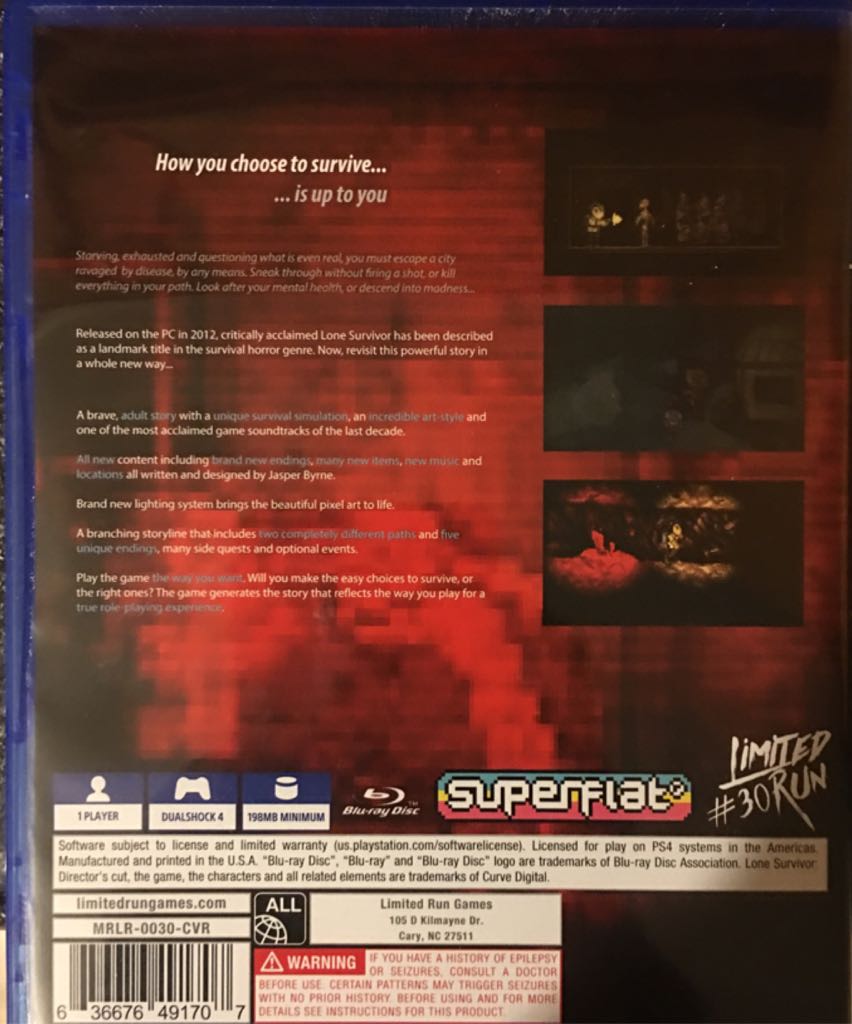 Lone Survivor: The Director’s Cut - Sony PlayStation 4 (PS4) video game collectible - Main Image 2