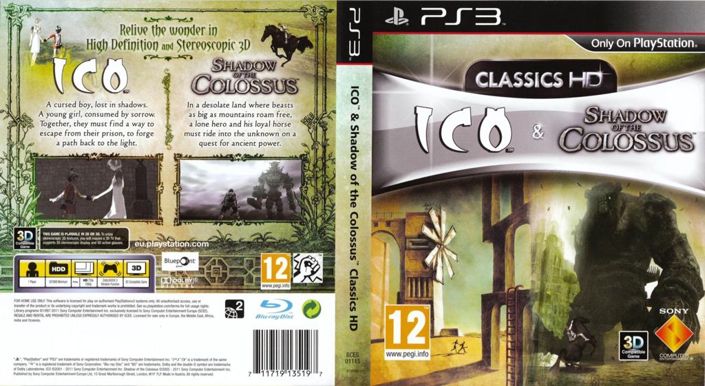 Ico & Shadow of the Colossus Classics HD - Sony PlayStation 3 (PS3) (Sony Computer Entertainment - 1) video game collectible [Barcode 711719135395] - Main Image 2