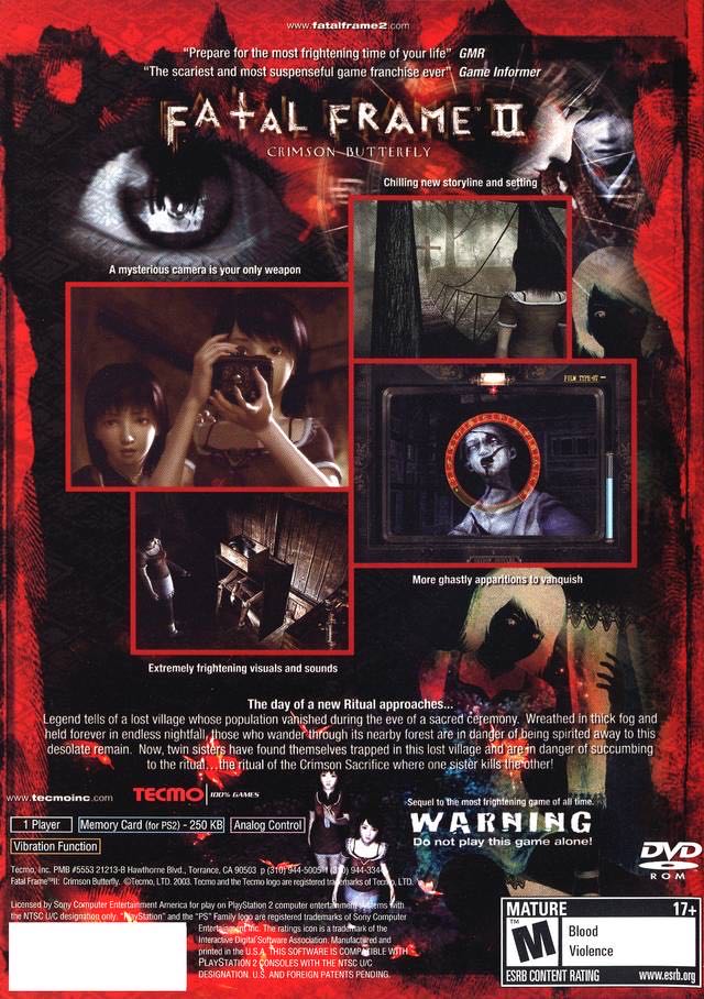 Fatal Frame 2 Crimson Butterfly - Sony PlayStation 2 (PS2) (Tecmo - 1) video game collectible - Main Image 2