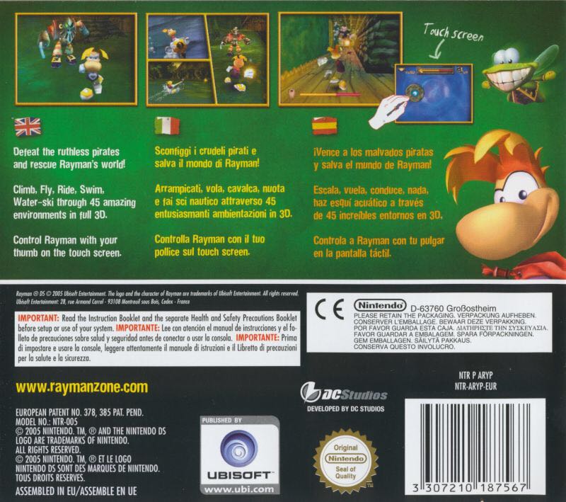 Rayman DS - Nintendo DS (Ubisoft - 1) video game collectible [Barcode 3307210187550] - Main Image 2