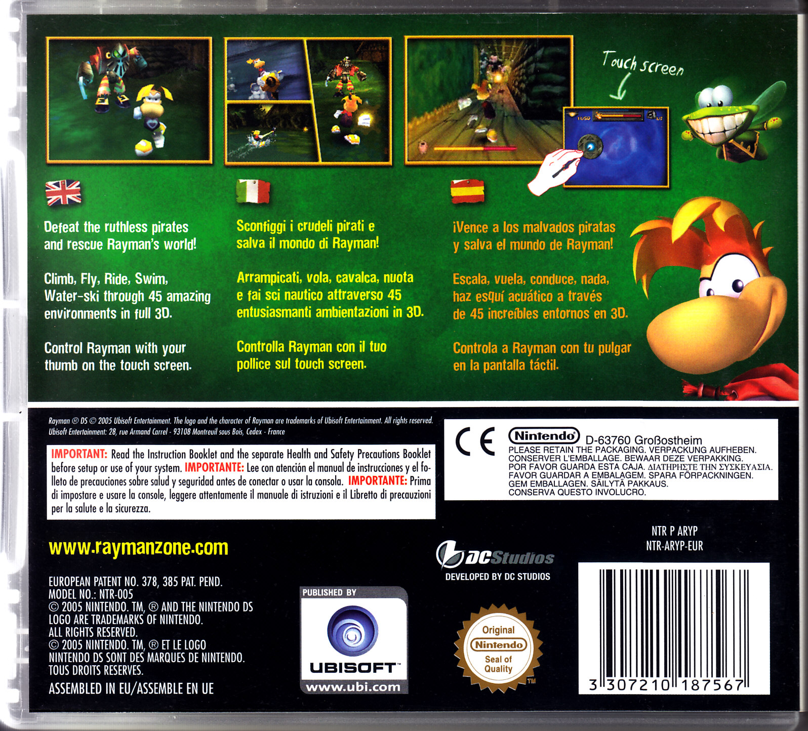 Rayman DS - Nintendo DS (Ubisoft - 1) video game collectible [Barcode 3307210187567] - Main Image 2
