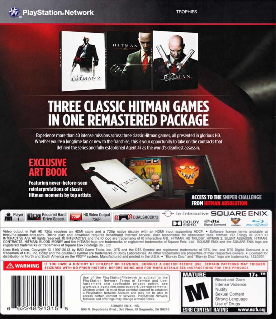 Hitman Trilogy HD - Sony PlayStation 3 (PS3) (Square Enix - 1) video game collectible [Barcode 5021290050914] - Main Image 2