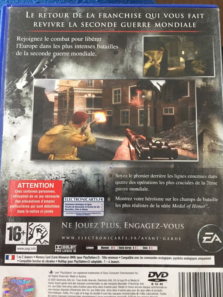 Medal of Honor : Avant-Garde - Sony PlayStation 2 (PS2) (EA Games - 1-2) video game collectible [Barcode 5030931055546] - Main Image 2