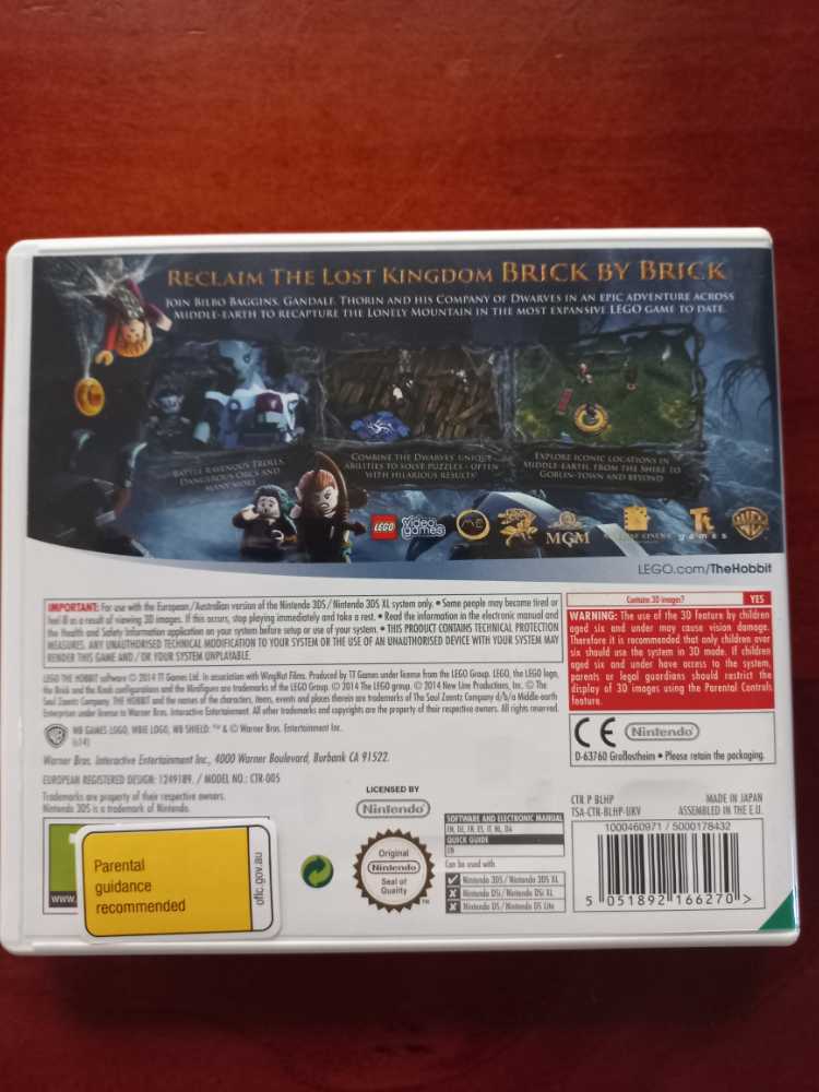 LEGO The Hobbit - Nintendo 3DS (WB Games - 1) video game collectible [Barcode 5051892166270] - Main Image 2