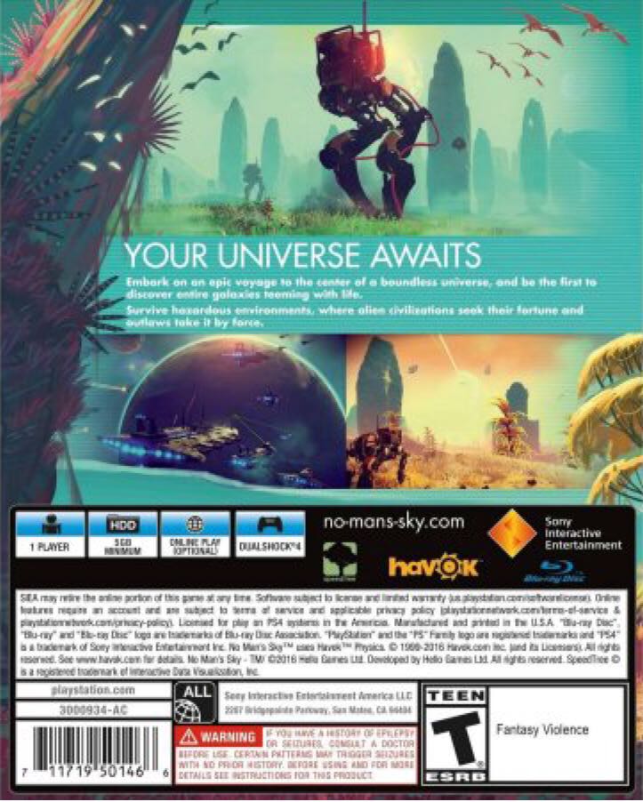 No Man’s Sky (Edición Limitada) - Sony PlayStation 4 (PS4) (Hello Games - 1) video game collectible [Barcode 711719850236] - Main Image 2