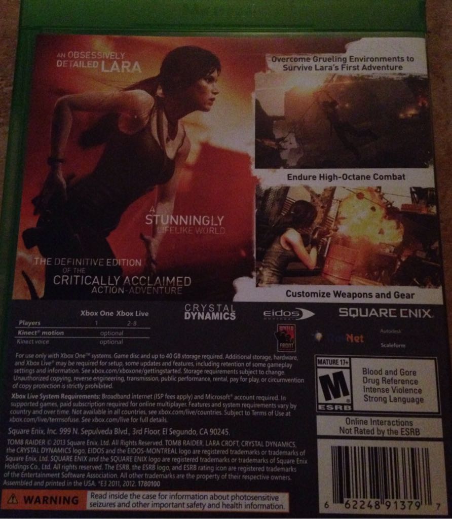 Tomb Raider: Definitive Edition - Microsoft Xbox One (Square Enix - 1) video game collectible [Barcode 662248913797] - Main Image 2
