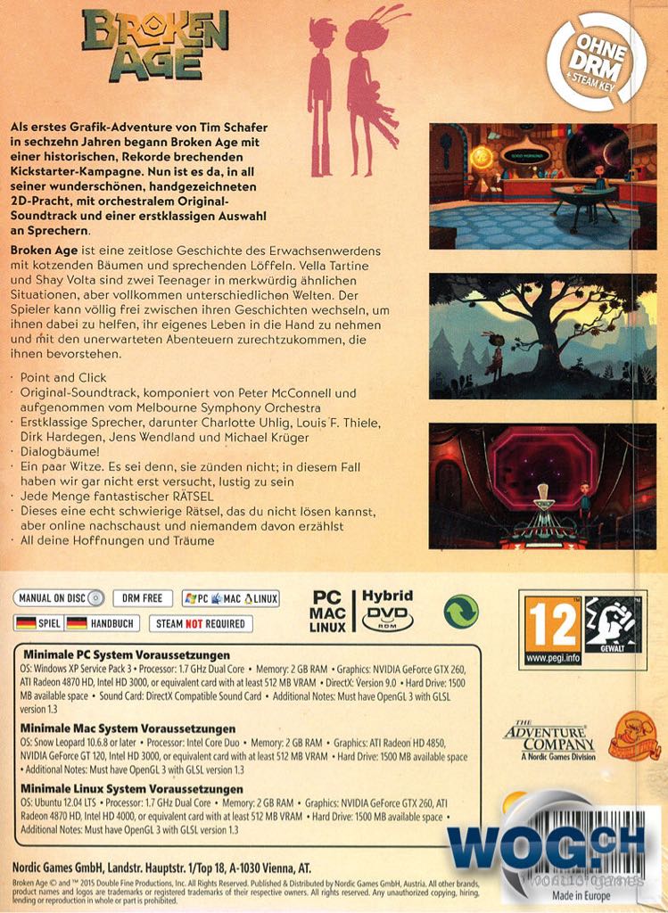 Broken Age - PC (Nordic Games - 1) video game collectible [Barcode 9006113007272] - Main Image 2