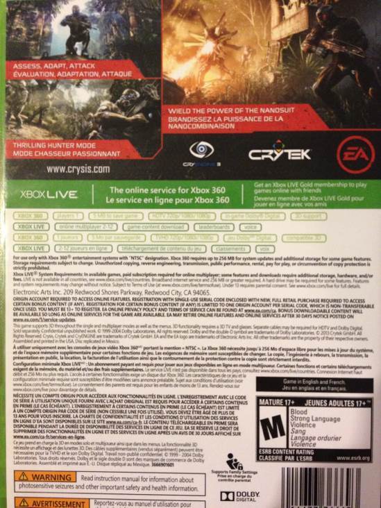 Crysis 3 (Hunter Edition) - Microsoft Xbox 360 ((EA) Electronic Arts - 1) video game collectible [Barcode 014633366693] - Main Image 2