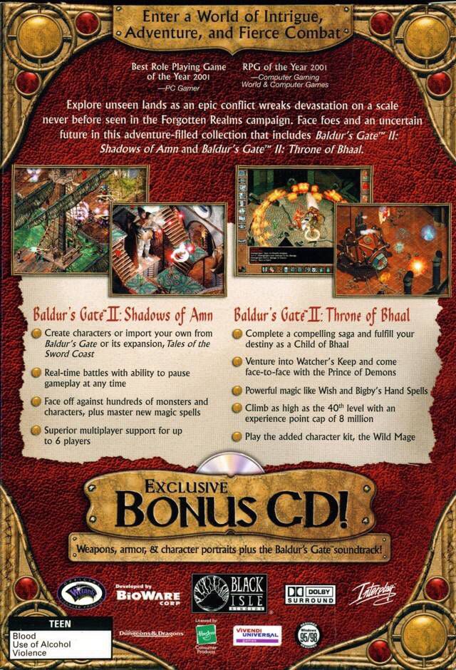 Baldur’s Gate II - The Collection - PC Engine CD (Interplay Entertainment - 1) video game collectible [Barcode 020626721134] - Main Image 2