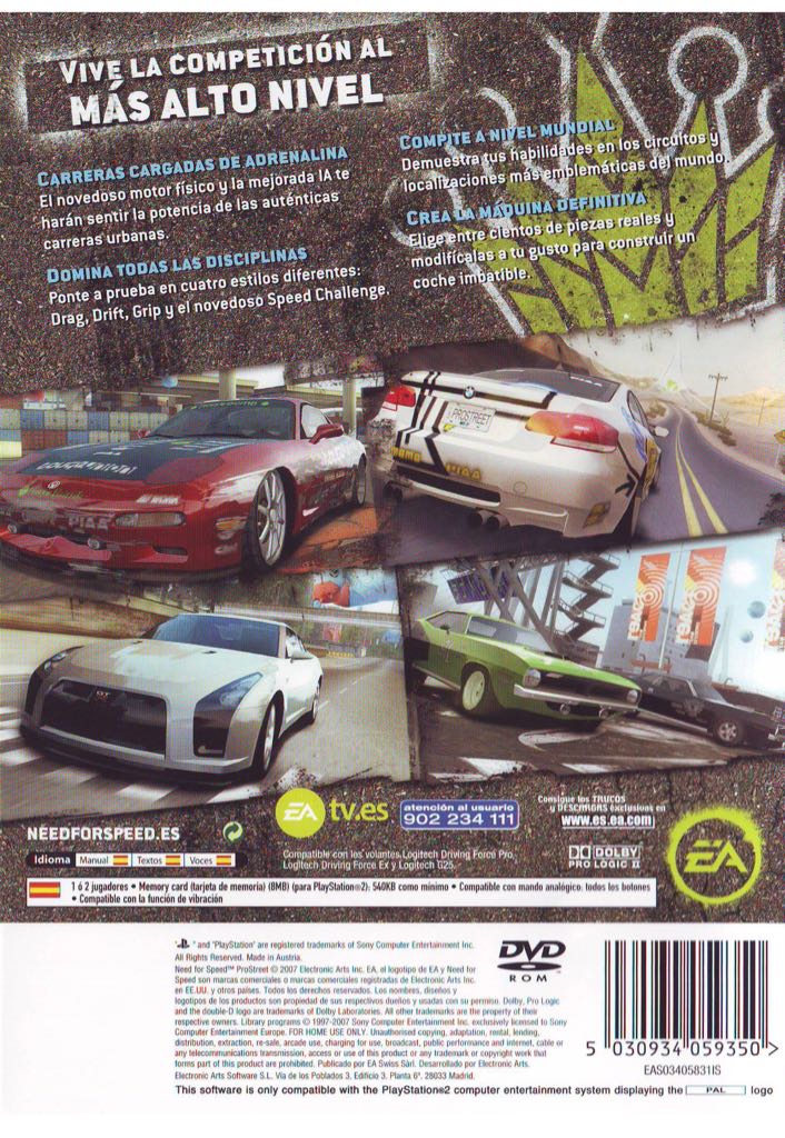 Need for Speed: Prostreet - Sony PlayStation 2 (PS2) (Ea Sports - 1-2) video game collectible [Barcode 5030946059355] - Main Image 2