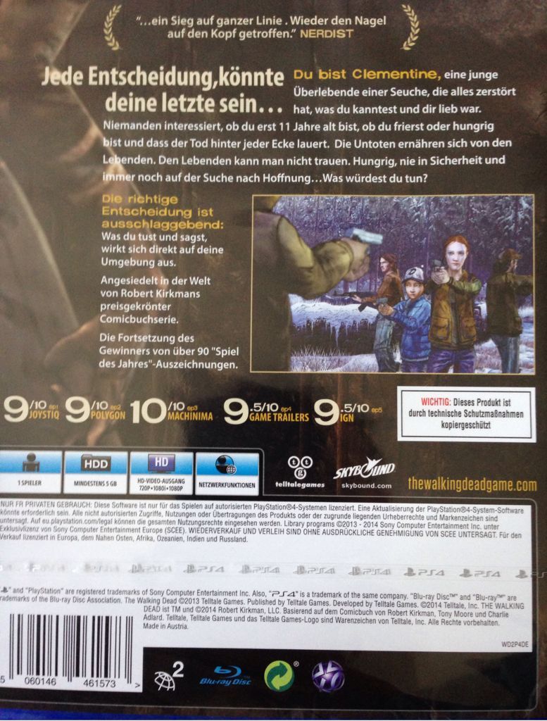 The Walking Dead: Season 2 - Sony PlayStation 4 (PS4) (Telltale Games - 1) video game collectible [Barcode 5060146461573] - Main Image 2