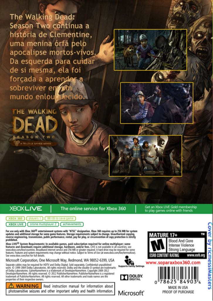 Walking Dead: Season 2 - Microsoft Xbox One (Telltale Games - 1) video game collectible [Barcode 894515001429] - Main Image 2