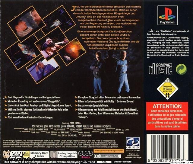 Wing Commander IV: The Price of Freedom - Sony PlayStation (Origin - 1) video game collectible [Barcode 5030931010729] - Main Image 2