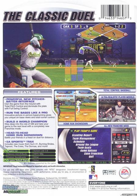 MVP Baseball 2003 - Microsoft Xbox (Ea Sports - 2) video game collectible [Barcode 014633146073] - Main Image 2