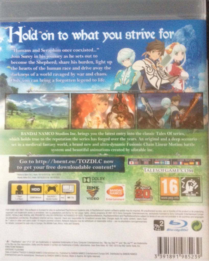 Tales Of Zestiria - Sony PlayStation 3 (PS3) (Bandai Namco - 1) video game collectible [Barcode 3391891985239] - Main Image 2