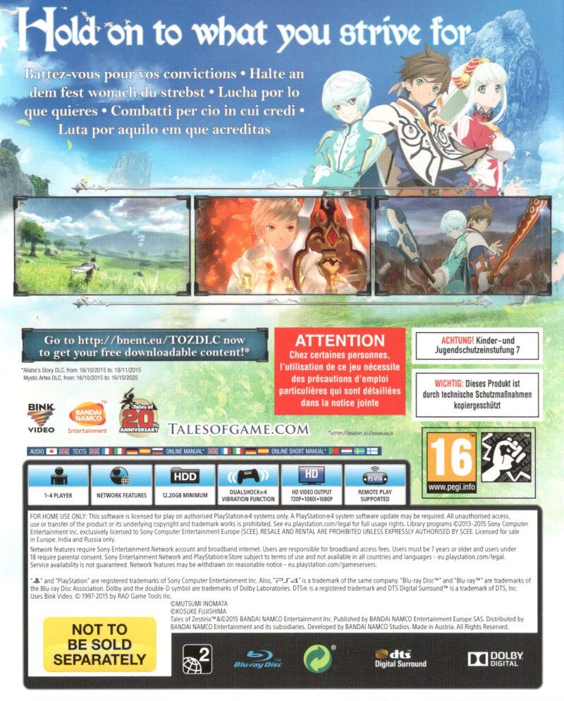 Tales Of Zestiria - Sony PlayStation 4 (PS4) (Bandai Namco) video game collectible [Barcode 3391891985376] - Main Image 2