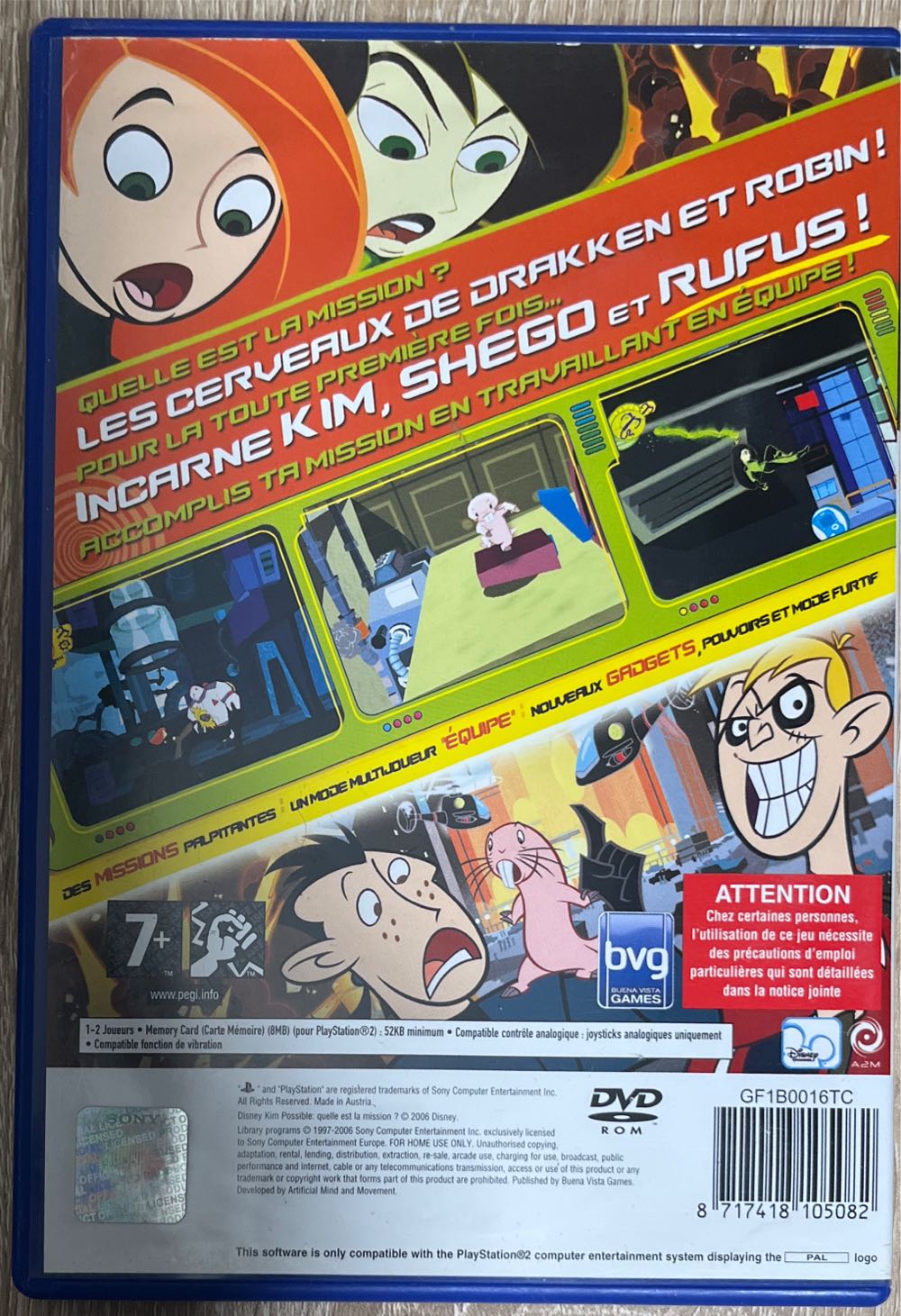 Kim Possible Quelle Est La Mission ? - Sony PlayStation 2 (PS2) (Buena Vista Interactive - 1-2) video game collectible [Barcode 8717418105082] - Main Image 2