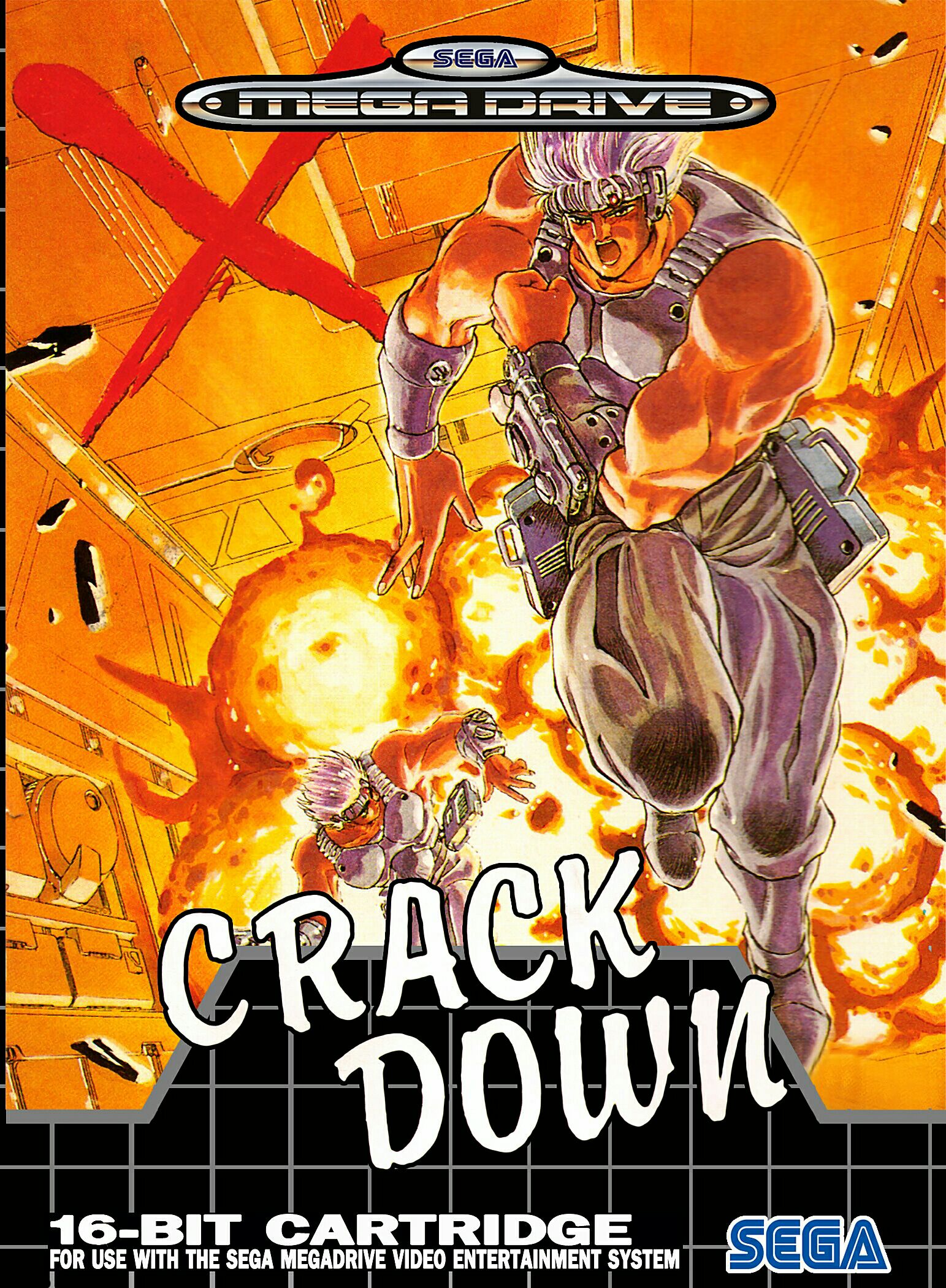 Crack Down - Sega Genesis (Mega Drive) (2) video game collectible - Main Image 1