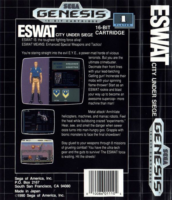 ESWAT: City Under Siege - Nintendo Switch Online (Sega - 1) video game collectible [Barcode 069044011106] - Main Image 2