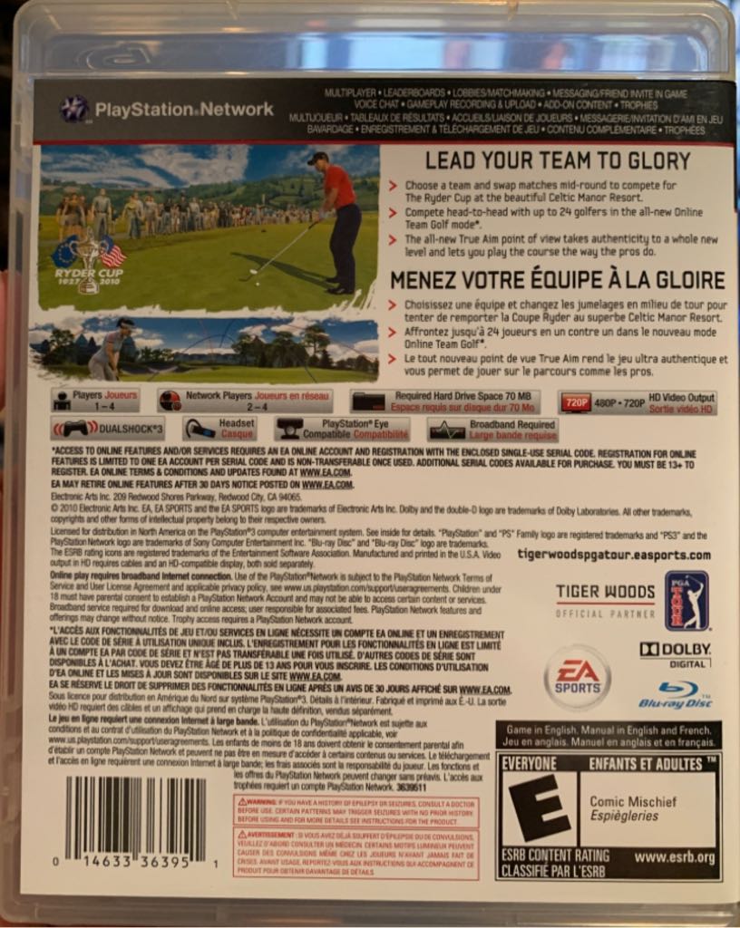 Tiger Woods PGA Tour 11 - Sony PlayStation 3 (PS3) (Ea Sports - 1-4) video game collectible [Barcode 014633363951] - Main Image 2
