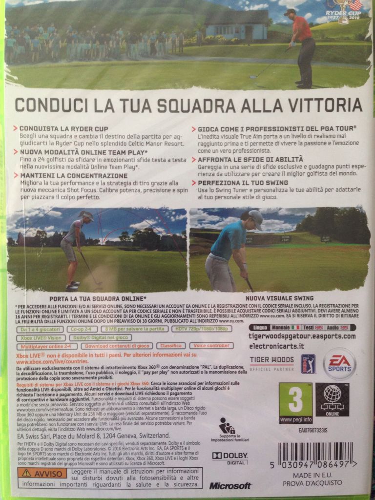 Tiger Woods PGA Tour 11 - Microsoft Xbox 360 (Electronic Arts/EA Games - 4) video game collectible [Barcode 5030930086497] - Main Image 2
