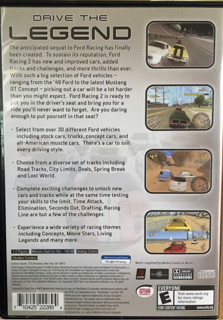 Ford Racing 2 - Sony PlayStation 2 (PS2) (Empire Interactive - 1-2) video game collectible [Barcode 710425222894] - Main Image 2
