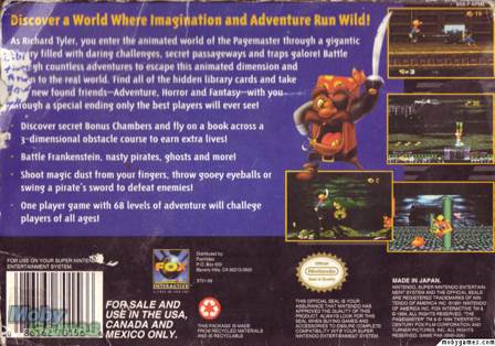 The Pagemaster - Nintendo Super Nintendo Entertainment System (SNES) (Fox Interactive - 1) video game collectible [Barcode 086162701566] - Main Image 2