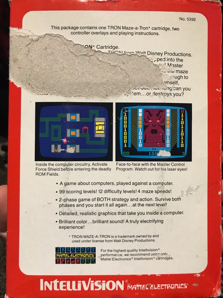 Tron Maze-A-Tron - Intellivision (Mattel Electronics) video game collectible - Main Image 2