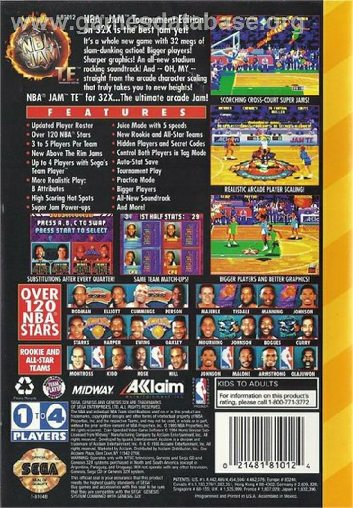 NBA JAM T.E. - Sega 32X video game collectible - Main Image 2