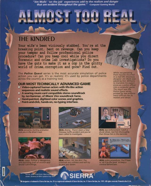 Police Quest 3 - The Kindred - Commodore Amiga video game collectible [Barcode 020626272520] - Main Image 2