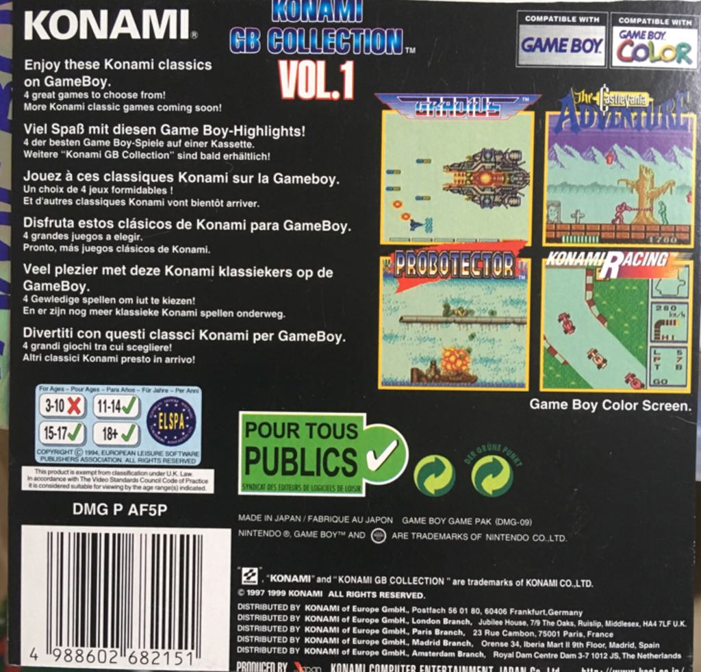 Konami GB Collection Vol.1 - Nintendo Game Boy Color (Konami - 1) video game collectible [Barcode 4988602682151] - Main Image 2