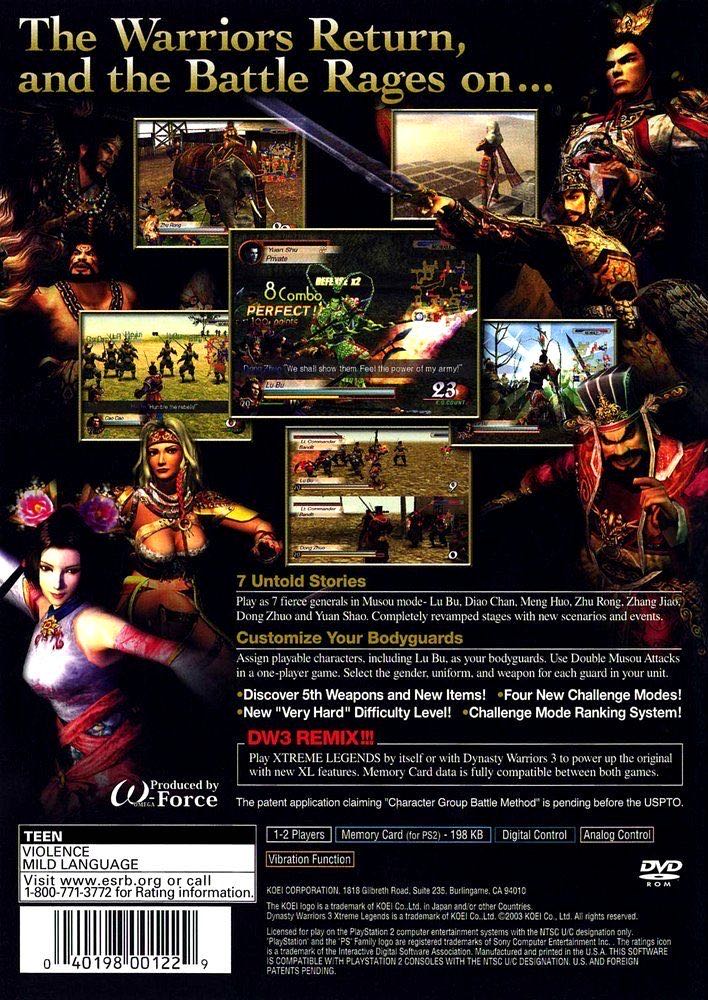 Dynasty Warriors 3 Xtreme Legends - Sony PlayStation 2 (PS2) (Koei - 1-2) video game collectible [Barcode 4005209043410] - Main Image 2
