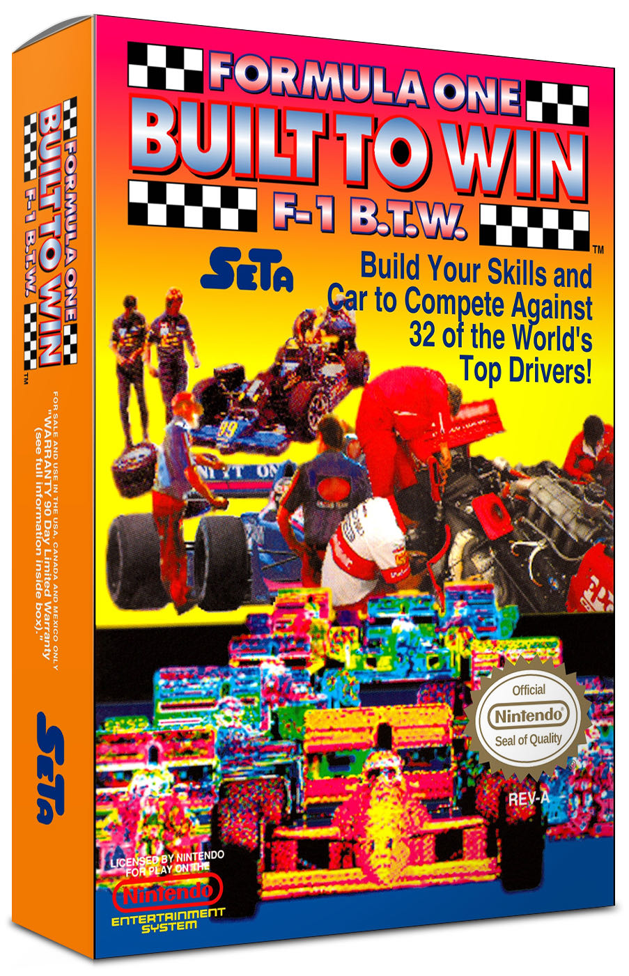 Formula One: Built To Win (F-1 B.T.W.) - Nintendo Entertainment System (NES) (Seta Corporation - 1) video game collectible [Barcode 092826900015] - Main Image 3