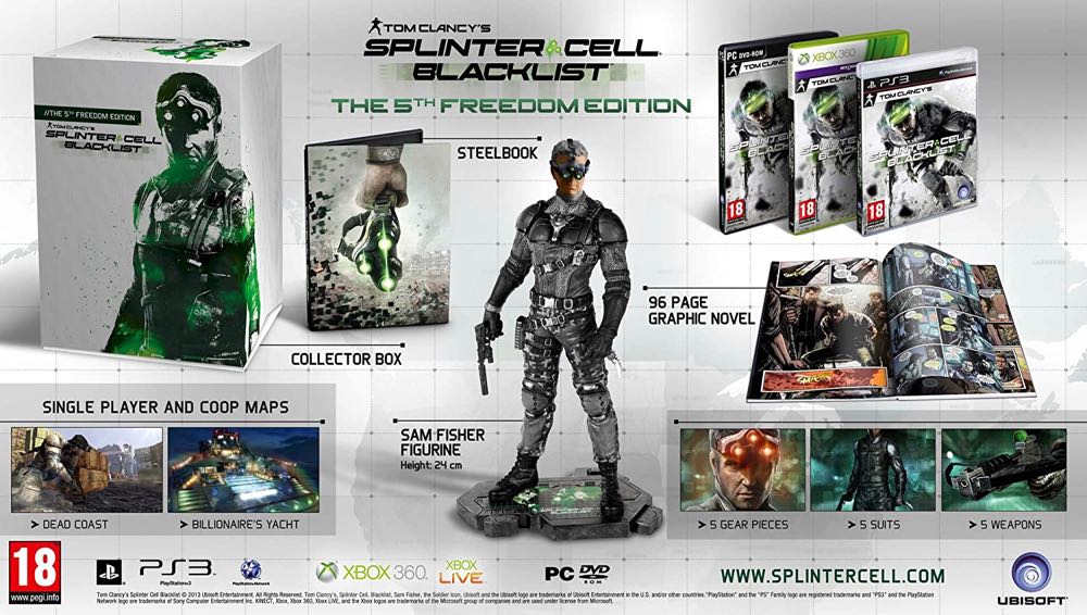 Tom Clancy’s Splinter Cell: Blacklist: The 5th Freedom Edition - Sony PlayStation 3 (PS3) (Ubisoft - 1-2) video game collectible [Barcode 3307215690758] - Main Image 3