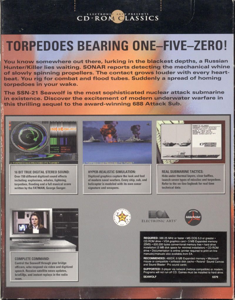 SSN-21 Seawolf - PC (Electronic Arts - 1) video game collectible [Barcode 014633053791] - Main Image 2