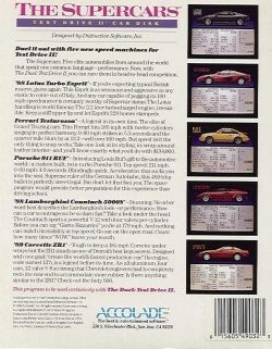 Test Drive II Car Disk - The Supercars - PC (Accolade - 1) video game collectible [Barcode 015605690242] - Main Image 2