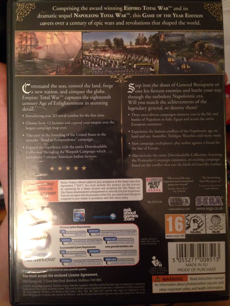 Empire Total War & Napoleon Total War Game of the Year Edition Comb - PC Game - PC video game collectible [Barcode 5055277008513] - Main Image 2