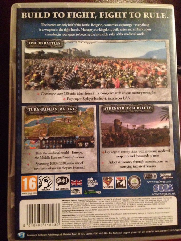 Total War: Medieval 2 - PC (Sega) video game collectible [Barcode 5016488118033] - Main Image 2