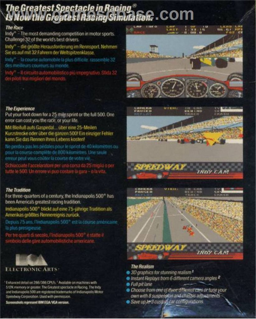 Indianapolis 500 - The Simulation - PC (Electronic Arts - 1) video game collectible - Main Image 2
