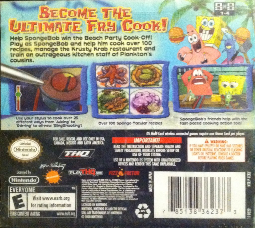 SpongeBob vs The Big One Beach Party Cook-Off - Nintendo DS (Play THQ) video game collectible - Main Image 2