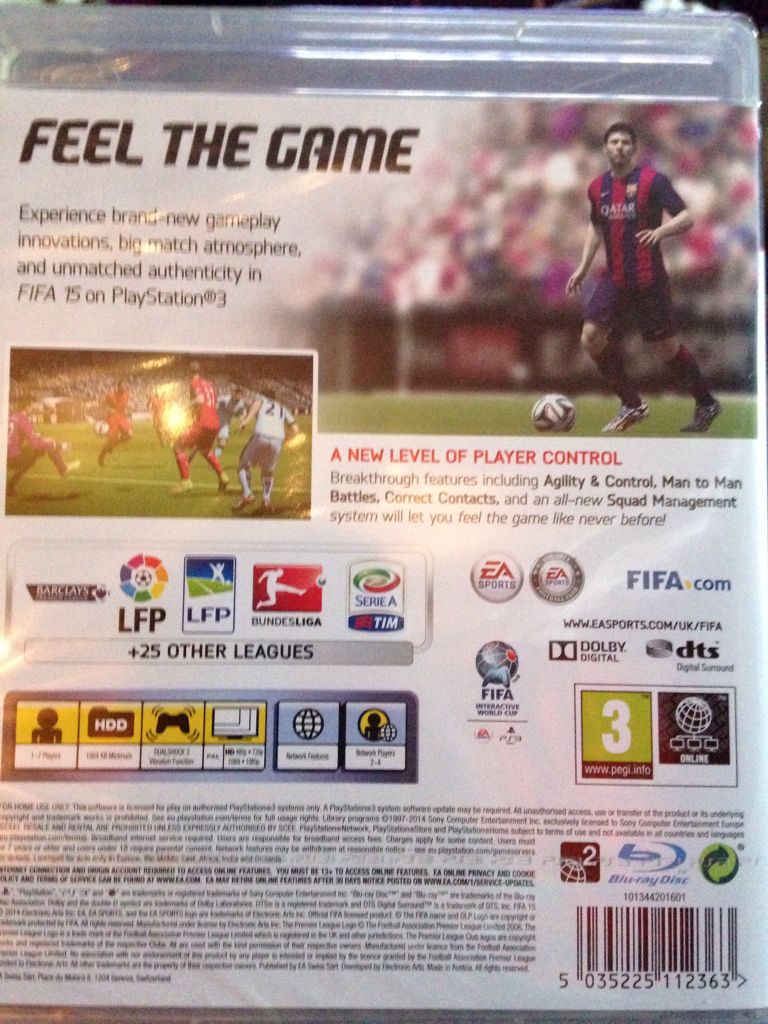 FIFA 15 - Sony PlayStation 3 (PS3) (Electronic Arts - 4) video game collectible [Barcode 5035225112363] - Main Image 2