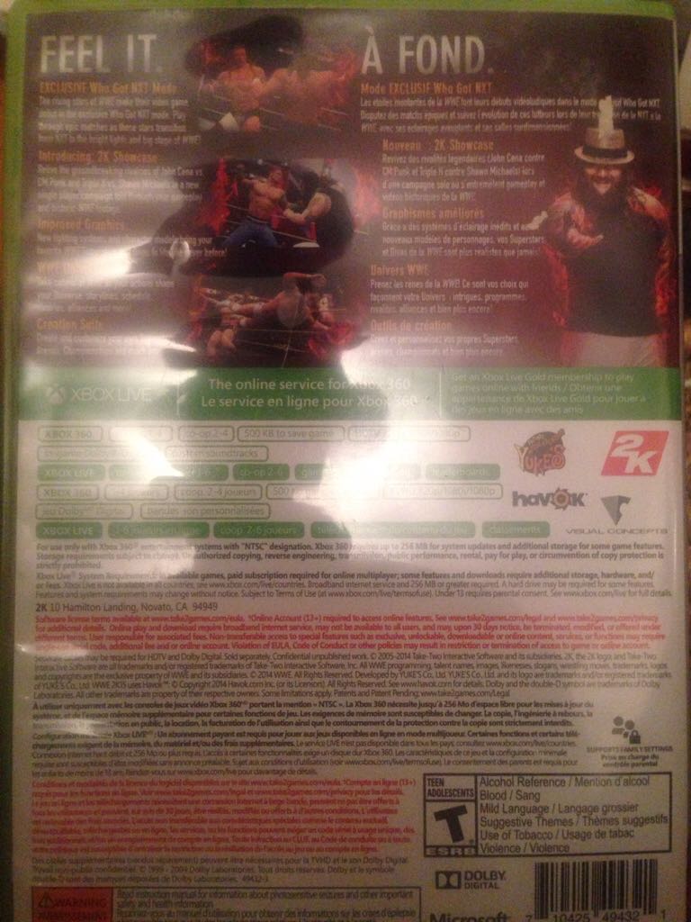 Wwe 2K15 - Microsoft Xbox One video game collectible [Barcode 710425494321] - Main Image 2