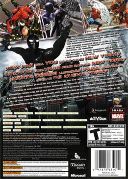 Spider-Man Web of Shadows - Microsoft Xbox 360 (Activision Blizzard - 1) video game collectible [Barcode 827307785658] - Main Image 2